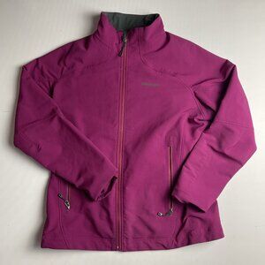 Patagonia Women L Soft Shell Jacket Fleece Purple Outdoor Hiking Jacket **READ**
